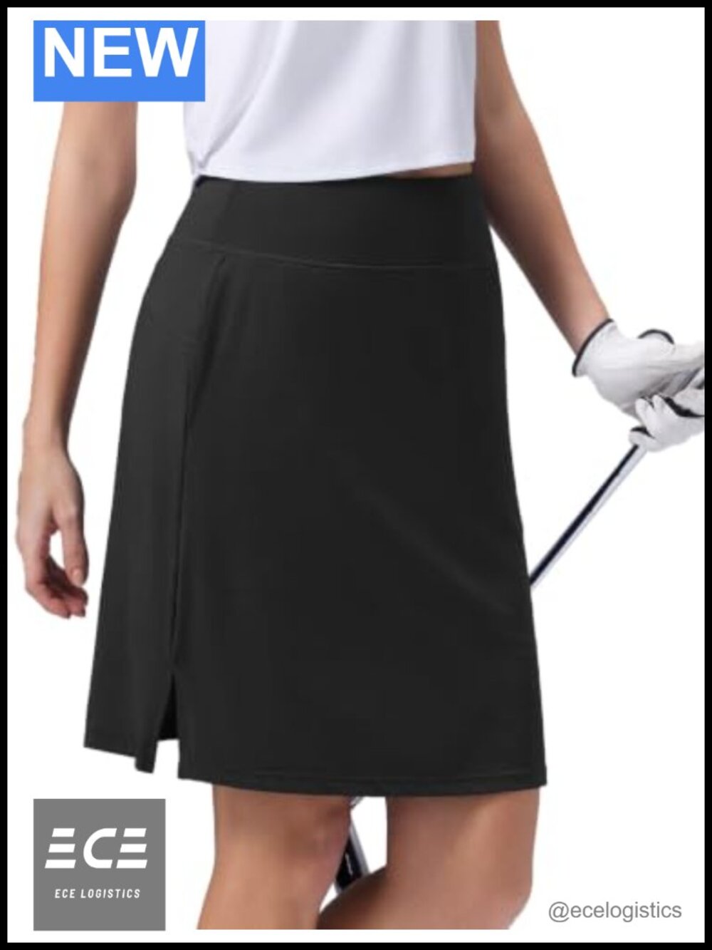Women's Knee Length Golf Skort High Waisted Athletic Skirt with Pockets